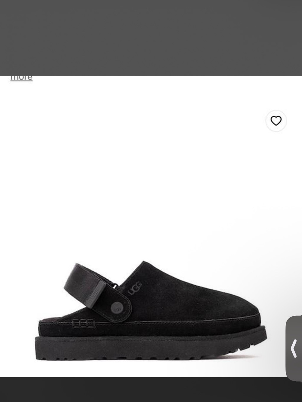 UGG Kids Black Suede Slip-On Clog with Back Strap